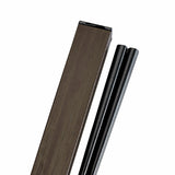 Chopstick Case and Chopsticks Square Mokume Brown