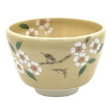 Matcha Bowl Sakura & Birds - Kiyomizu Ware By Kaiho Yagi