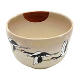 Matcha Bowl Cranes - Kiyomizu Ware By Kaiho Yagi