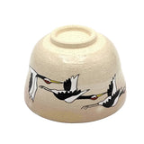 Matcha Bowl Cranes - Kiyomizu Ware By Kaiho Yagi