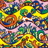 Cloth Art Brut Furoshiki Wiggle Pattern Navy