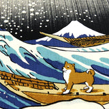 Cloth Hamamonyo Hokusai Mameshiba Big Wave