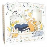 Pop-up Greeting Card Happy Birthday Rabbits & Music