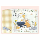 Pop-up Greeting Card Happy Birthday Rabbits & Music