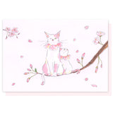 Greeting Card Cats on Sakura