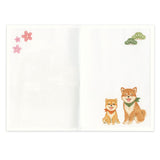Greeting Card Dog & Cat Friends with Mt. Fuji