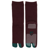 Tabi Socks Non-Slip Red-Brown