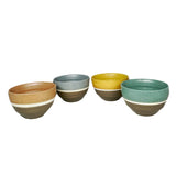 4pcs Rice Bowls Set Matte Contrast