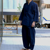 Samue Kurume Kasuri Navy