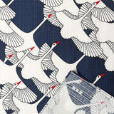 Cloth Hamamonyo Iwai Zuru Crane Navy
