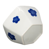 Bowl with Lid Rokkaku Plum Blue