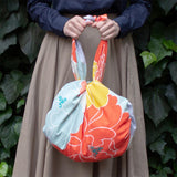 Furoshiki Hime Musubi Adeline Klam Flower Garden Botan Orange