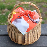 Furoshiki Hime Musubi Adeline Klam Flower Garden Botan Orange