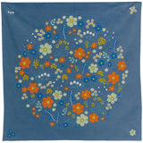 Furoshiki Hime Musubi Adeline Klam Flower Garden Grey Navy