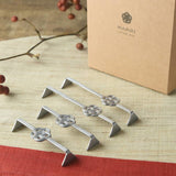 4pcs Cutlery Rest Mizuhiki Silver