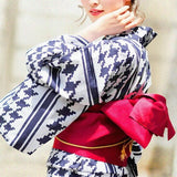 Yukata for Women Houndstooth Stripe
