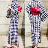 Yukata for Women Houndstooth Stripe
