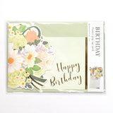 Pop-up Greeting Card Birthday Flower Green