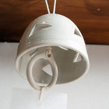 Ceramic Wind Chime Triangle Sukashi White By Masahiro Ito