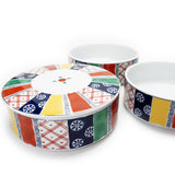 3-Tier Ceramic Jubako Box Nishiki Matori