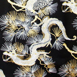 Yukata Robe for Men Dragon and Hawk Black