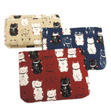 Coin and Card Purse Lucky Cat Red