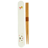 Chopsticks and Case Set Manekineko White